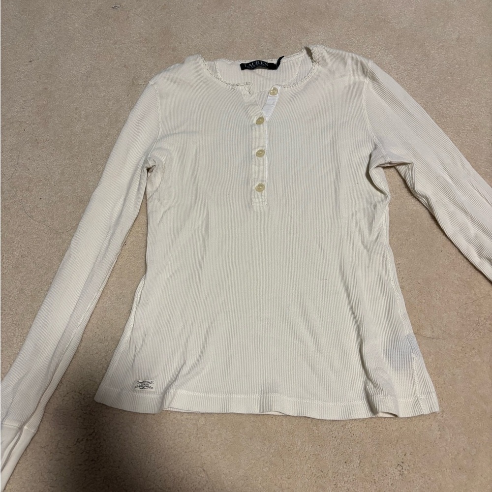 Polo by Ralph Lauren Cream Long Sleeve Tee